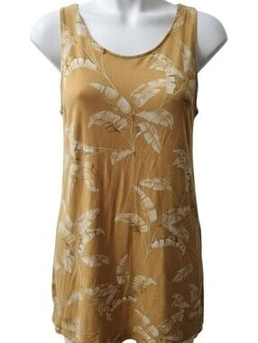 H&M Mustard Tropical Leaf Sleeveless Tank Top Dress